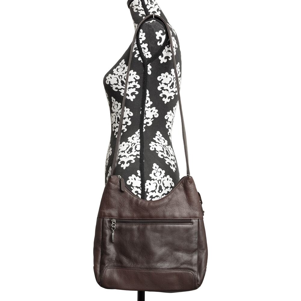 Women's Designer Liz Claiborne Brown Vegan Leather Y2K Shoulder Cross-Body Purse